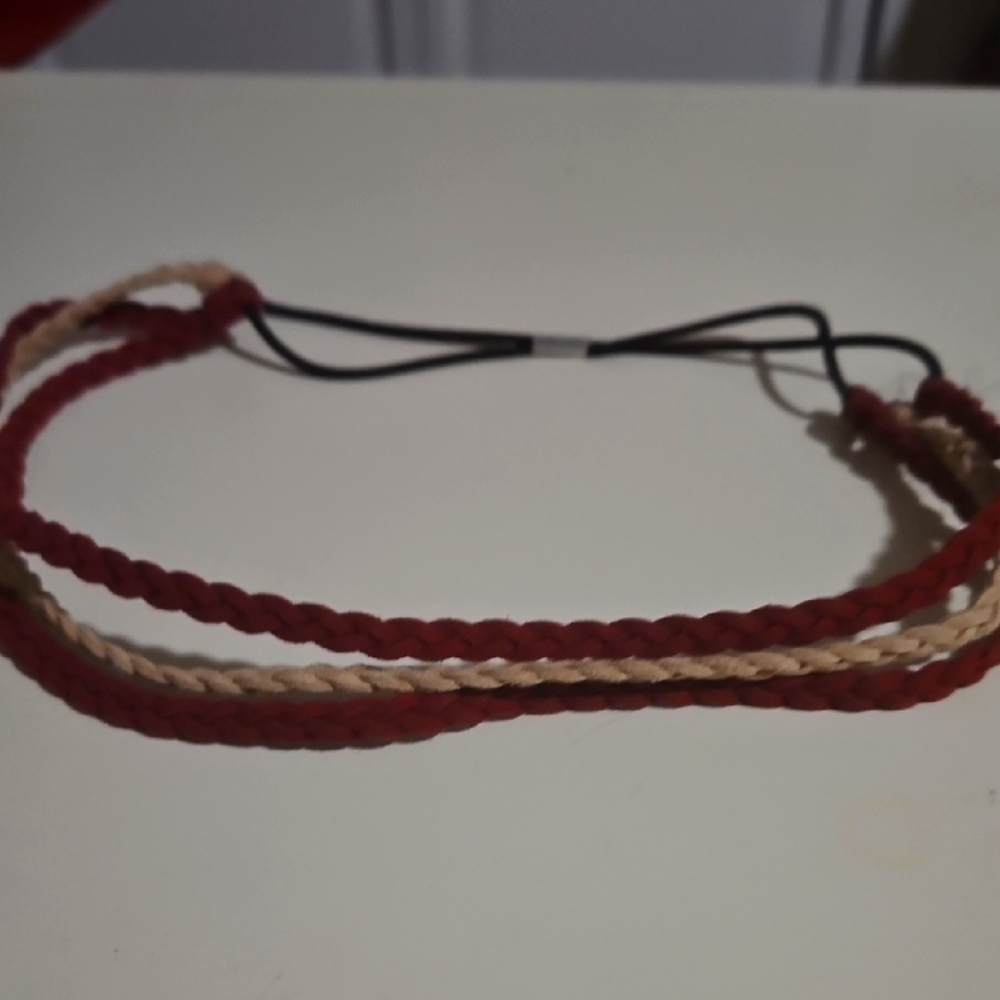 Braided Red and Tan Headband.FSU